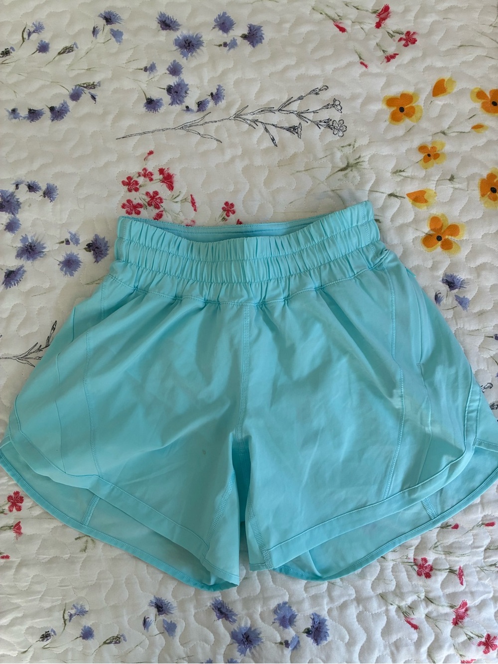 lululemon athletica Aqua Athletic Shorts with Elastic Waist